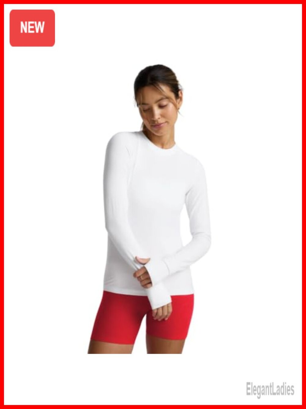 Fitted Crewneck Pullover Long Sleeve Yoga Active Top